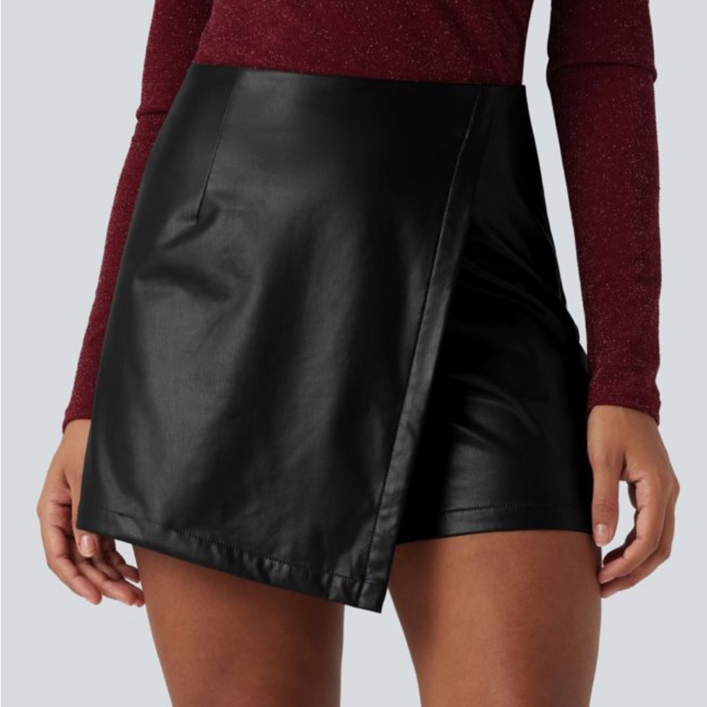 Black Faux Leather Mini Skirt